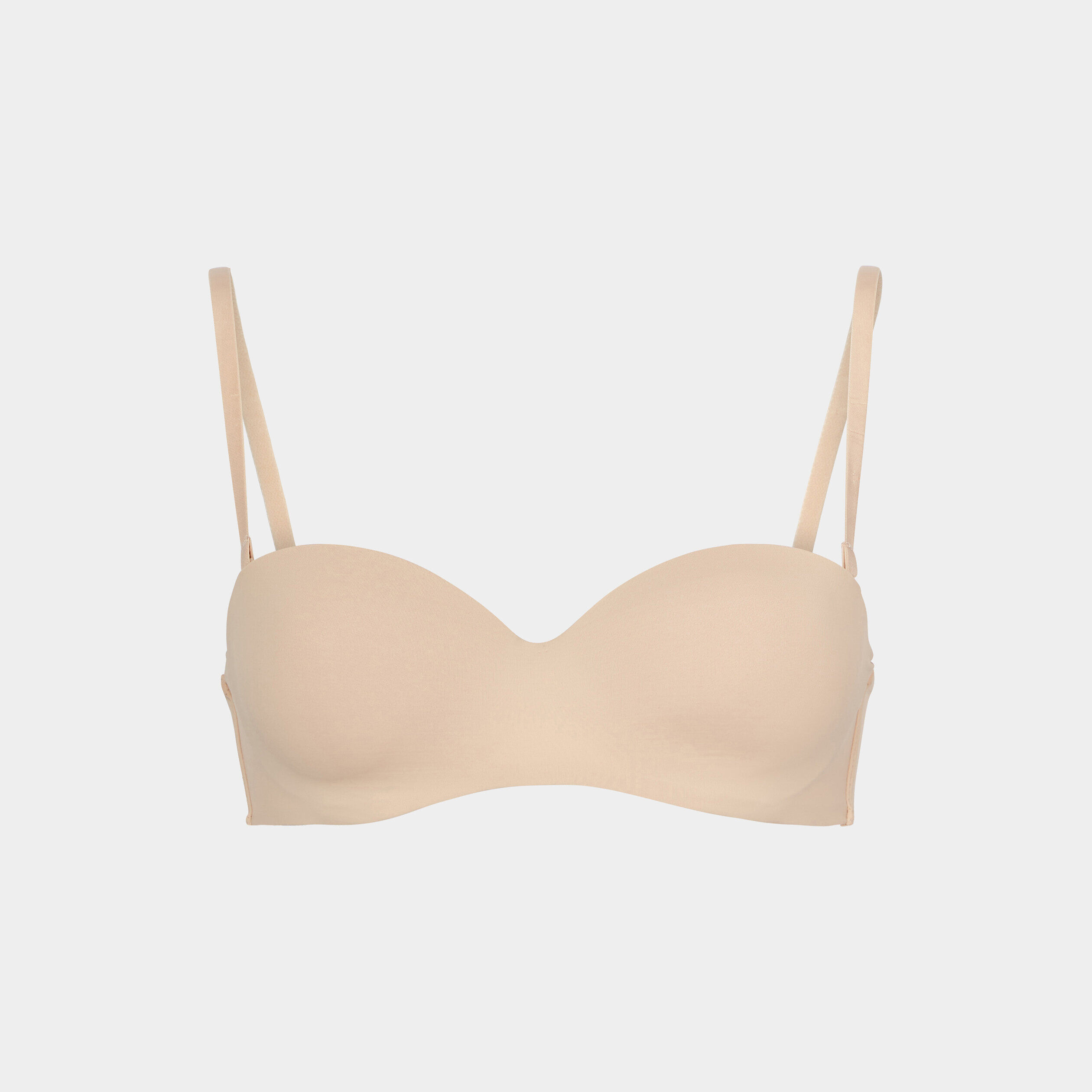 Soutien-gorge bandeau microfibre beige femme LH