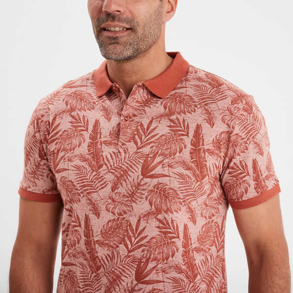 Polo droit manches courtes coton Creeks terracotta homme