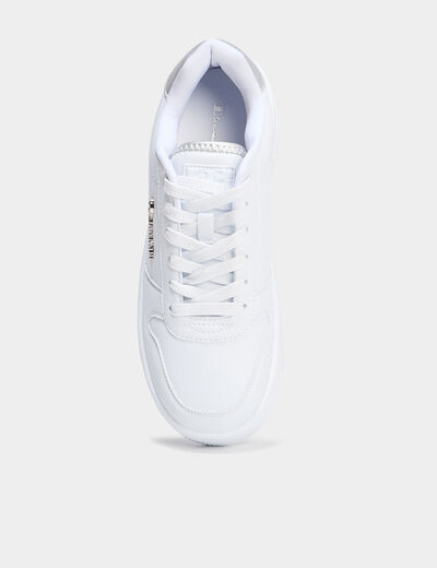 Tennis basses plateformes Champion gris argent femme