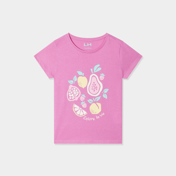 t shirt a manches courtes mauve fille T-shirt à manches courtes mauve fille