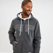 Sweat zippé à capuche doublé gris foncé homme