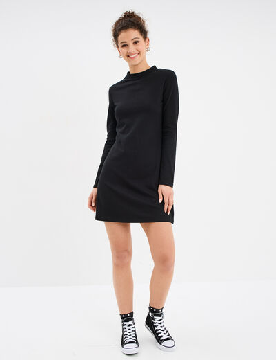 Robe évasée col montant courte Liberto noir femme