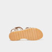 Sandales métallisées en cuir Kickers jaune or fille