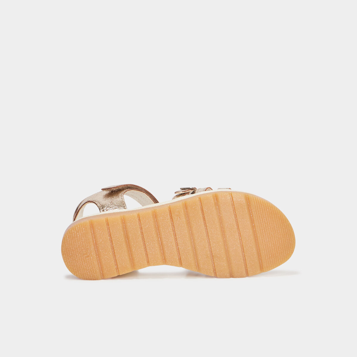 Sandales métallisées en cuir Kickers jaune or fille
