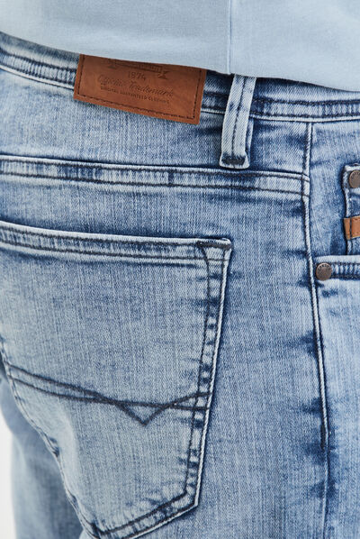 Jeans straight taille standard denim bleach homme