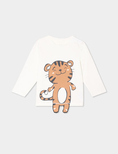 T-shirt manches longues coton blanc bébé garçon