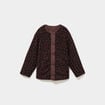 Veste polaire r&eacute;versible et matelass&eacute;e marron fonc&eacute; femme