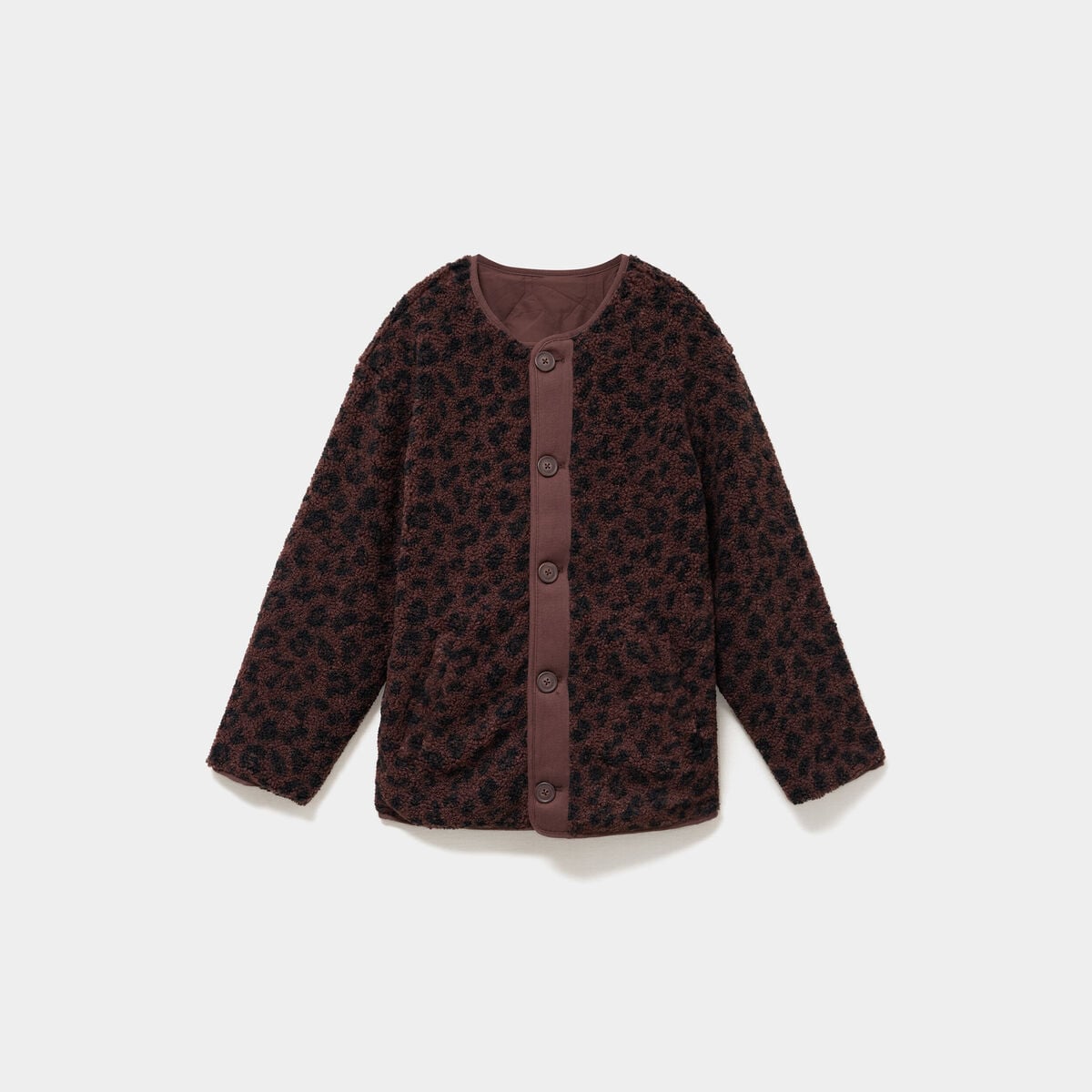 Veste polaire r&eacute;versible et matelass&eacute;e marron fonc&eacute; femme