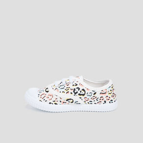 Tennis en toile à lacets multicolore fille