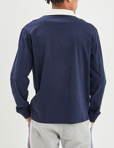 Polo manches longues Creeks bleu marine homme