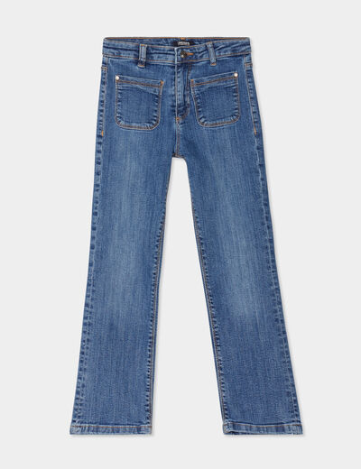 Jeans bootcut poches plaquées Creeks denim stone fille