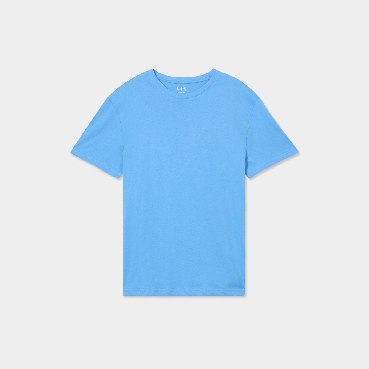 T-shirt droit en coton manches courtes bleu homme