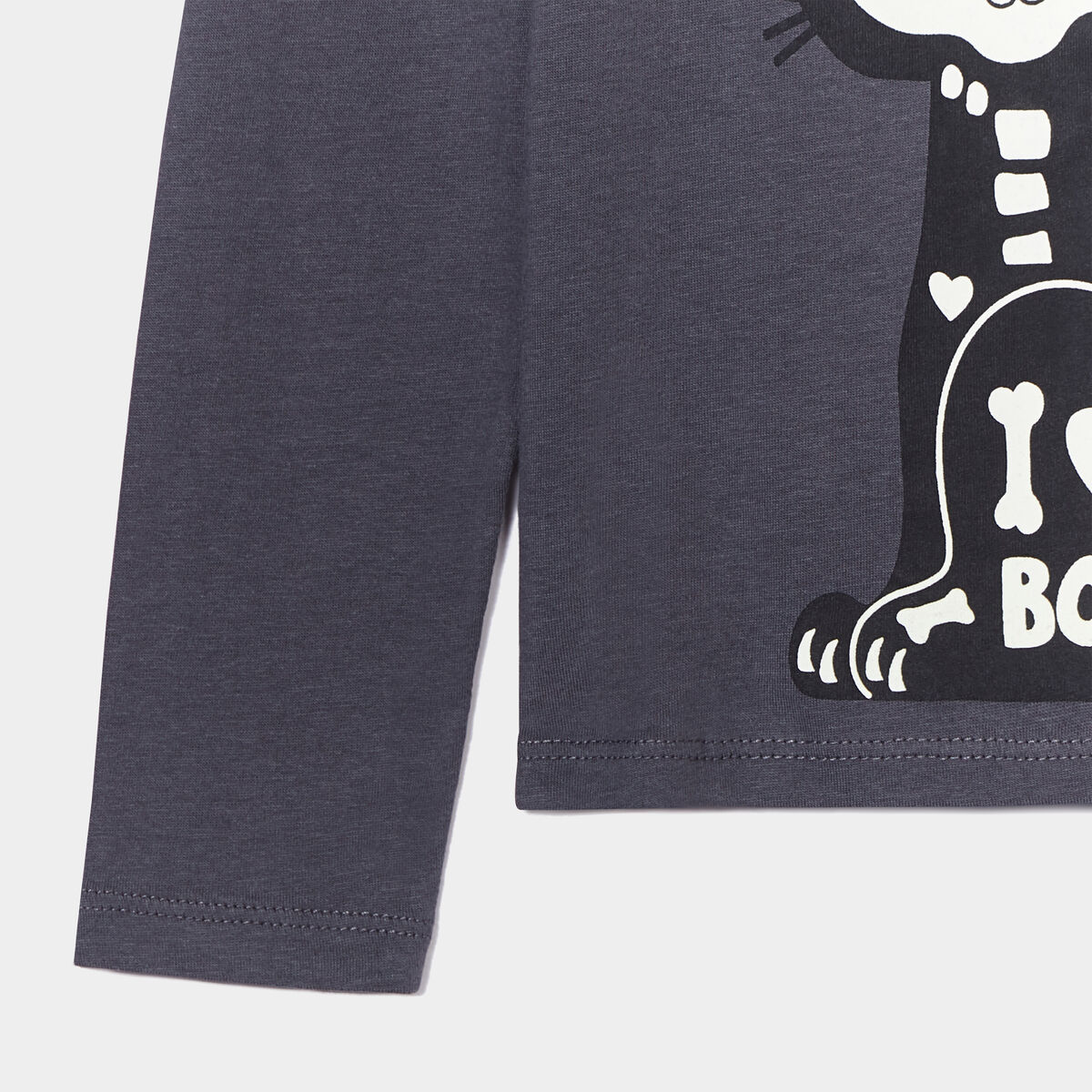Ensemble t-shirt coton masque halloween gris foncé fille