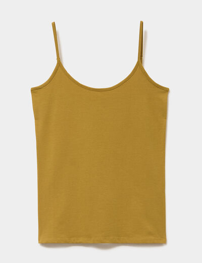 D&eacute;bardeur coton bretelles r&eacute;glables vert olive femme