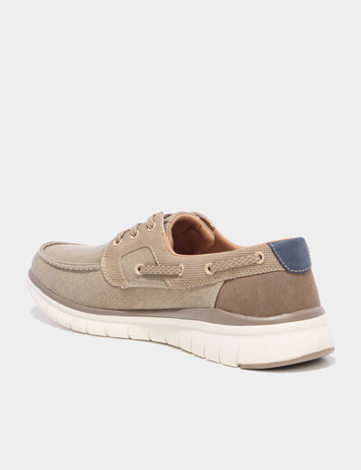 Chaussures bateau en jean sable homme