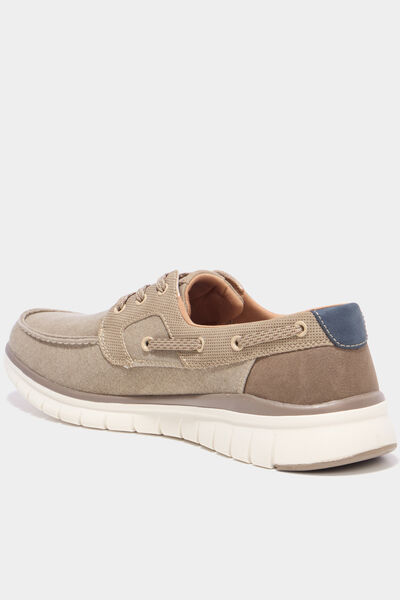 Chaussures bateau en jean sable homme