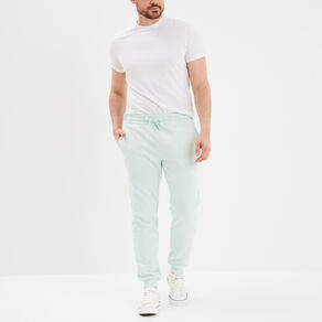 Pantalon jogging droit molleton vert pastel homme