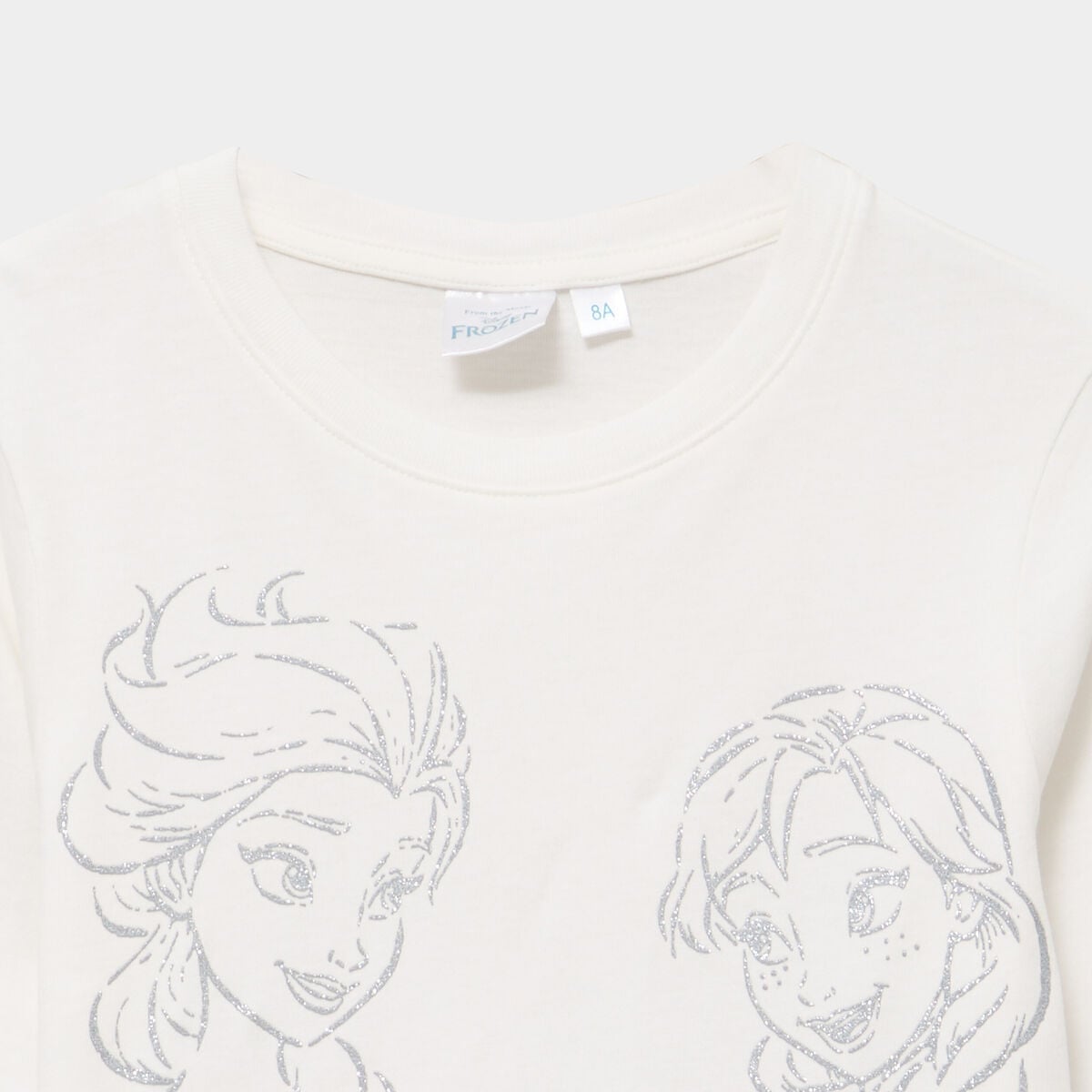 T-shirt manches longues Reine des neiges blanc fille