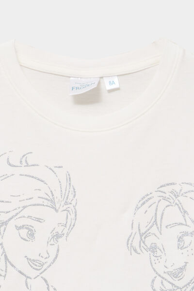 T-shirt manches longues Reine des neiges blanc fille