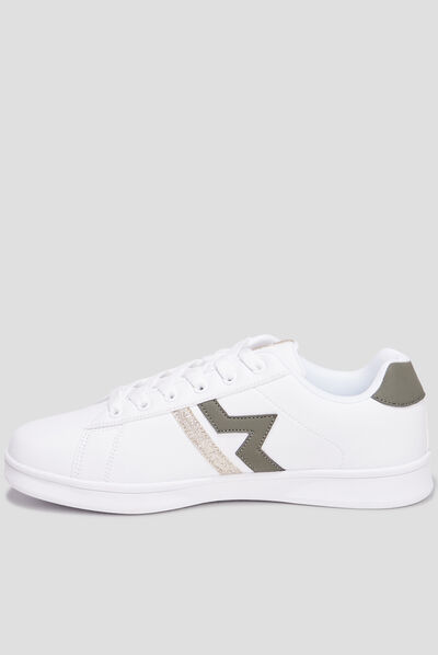 Tennis à lacets détails pailletés Creeks vert kaki femme