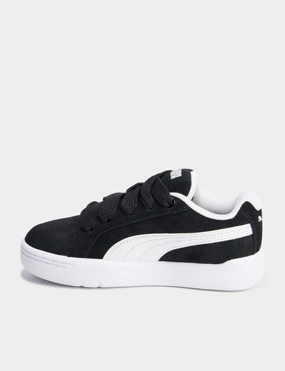 Tennis basses à lacets en cuir Puma noir garçon