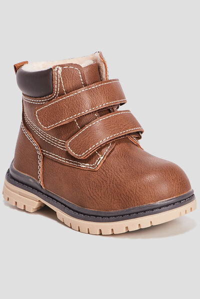 Bottines fourrées marron bébé garçon