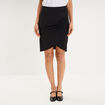 Jupe courte taille &eacute;lastiqu&eacute;e stretch noir femme