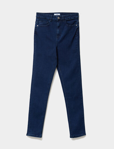Jeans skinny taille haute denim brut femme