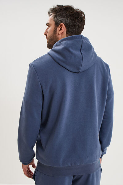 Sweat molleton &agrave; capuche hoodie bleu lavande homme