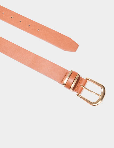 Ceinture avec boucle marron cognac femme