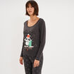 Ensemble pyjama No&euml;l 2 pi&egrave;ces gris fonc&eacute; femme