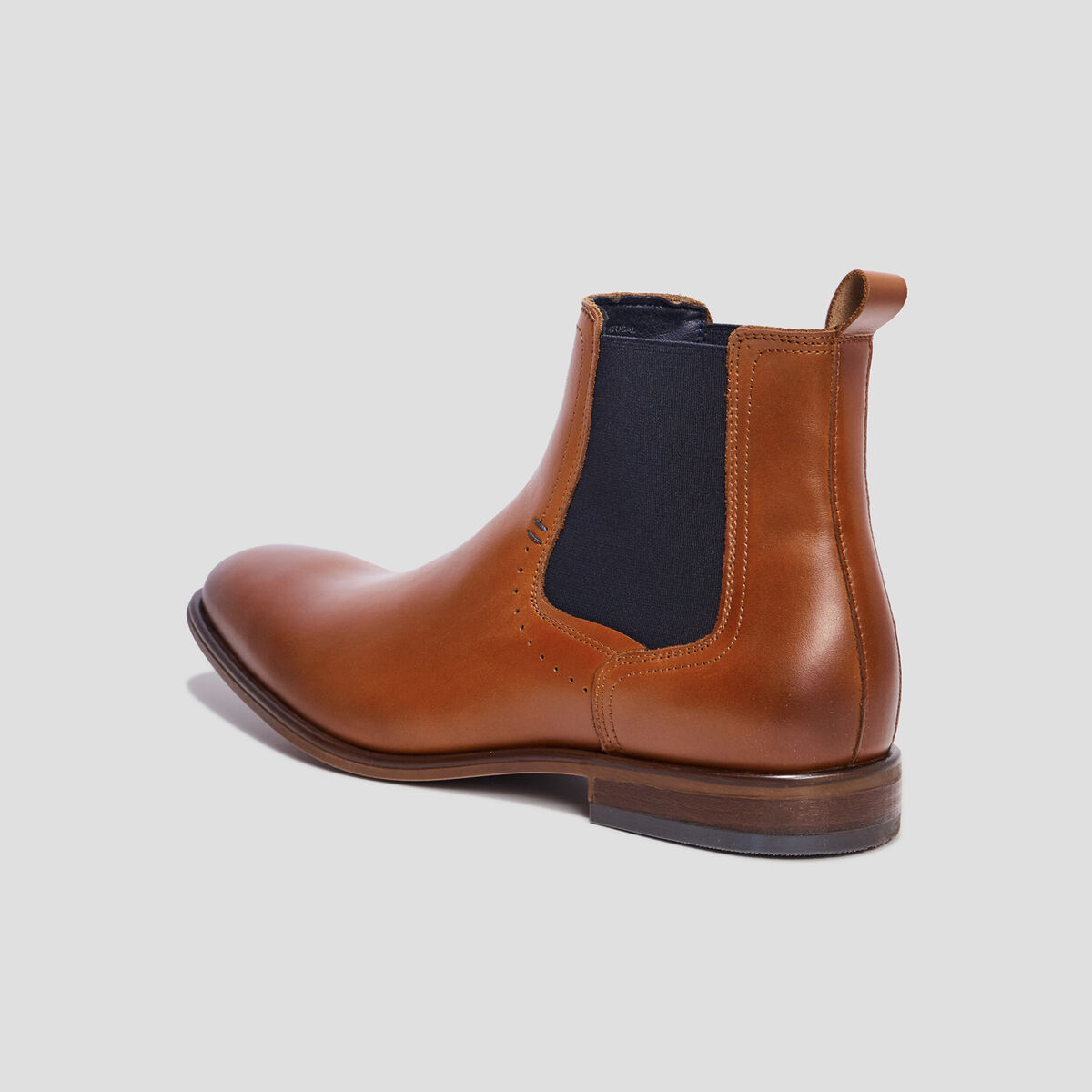 Bottines chelsea en cuir marron cognac homme