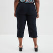 Pantacourt regular en lin majoritaire bleu foncé femme grande taille