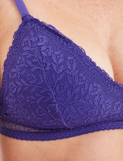 Soutien-gorge dentelle sans armatures violet foncé femme