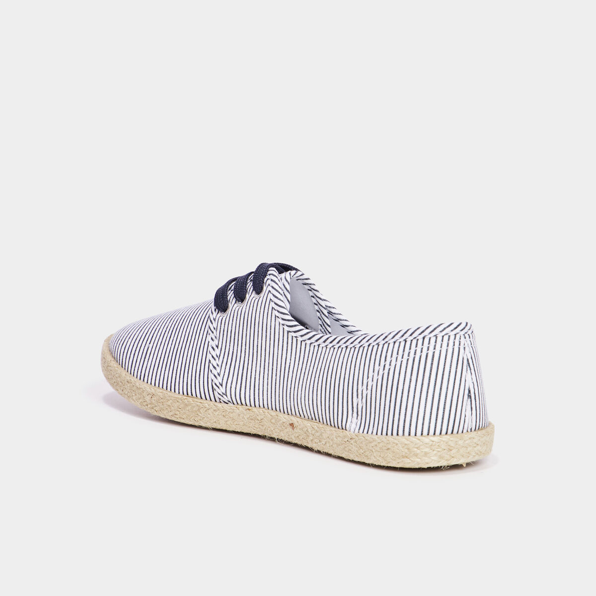 Derbies en toile &agrave; lacets bleu marine femme
