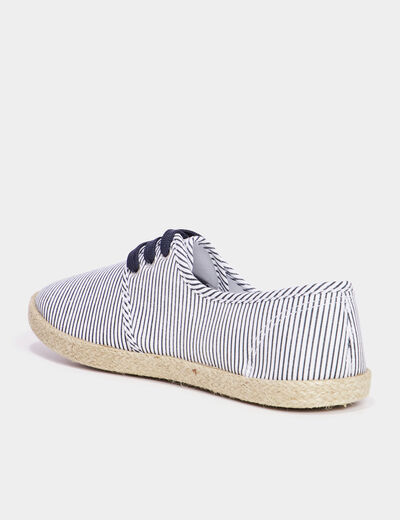 Derbies en toile à lacets bleu marine femme