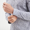 Chemise droite imprim&eacute;e manches longues blanc homme