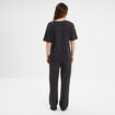 Ensemble pyjama pantalon et t-shirt gris foncé femme