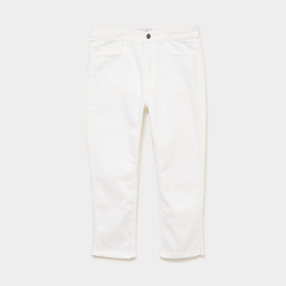 Pantalon capri slim twill 5 poches blanc femme