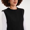 Robe maille sans manches corolle courte noir femme