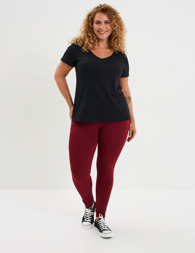 Legging bordeaux femme grande taille