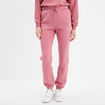 Pantalon jogging droit molleton vieux rose femme