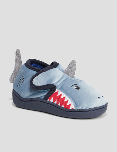 Chaussons requin gris garçon