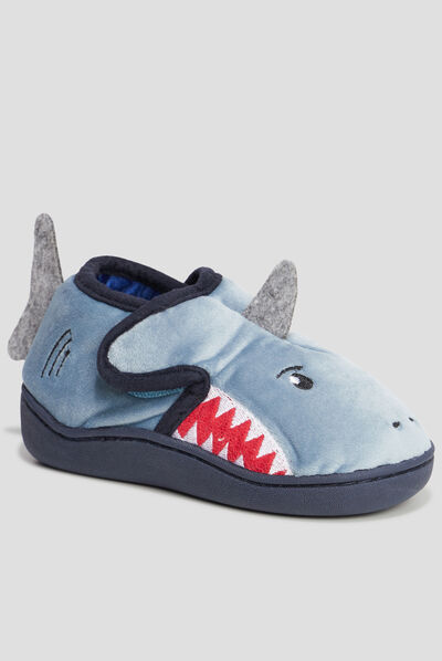 Chaussons requin gris garçon