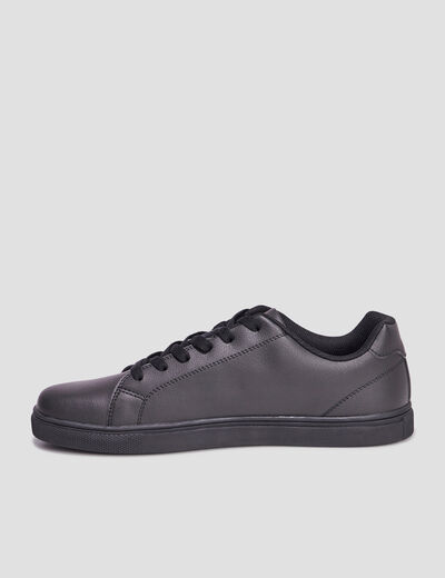 Tennis basses à lacets noir homme