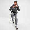 Sweat zippé à capuche doublé gris foncé homme