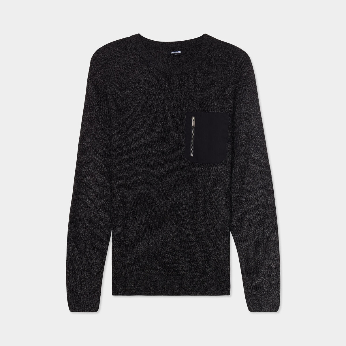 Pull 1 poche buste zipp&eacute;e Liberto gris fonc&eacute; homme