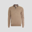 Pull avec col polo taupe homme