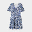 Robe col en V taille smockée Creeks blanc femme