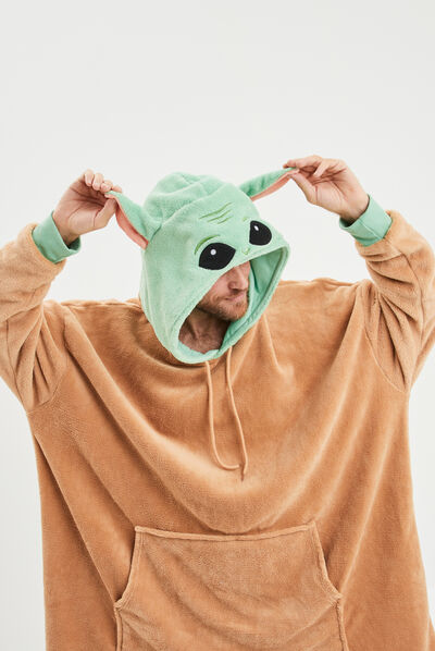 Poncho plaid à capuche Mandalorian sable homme